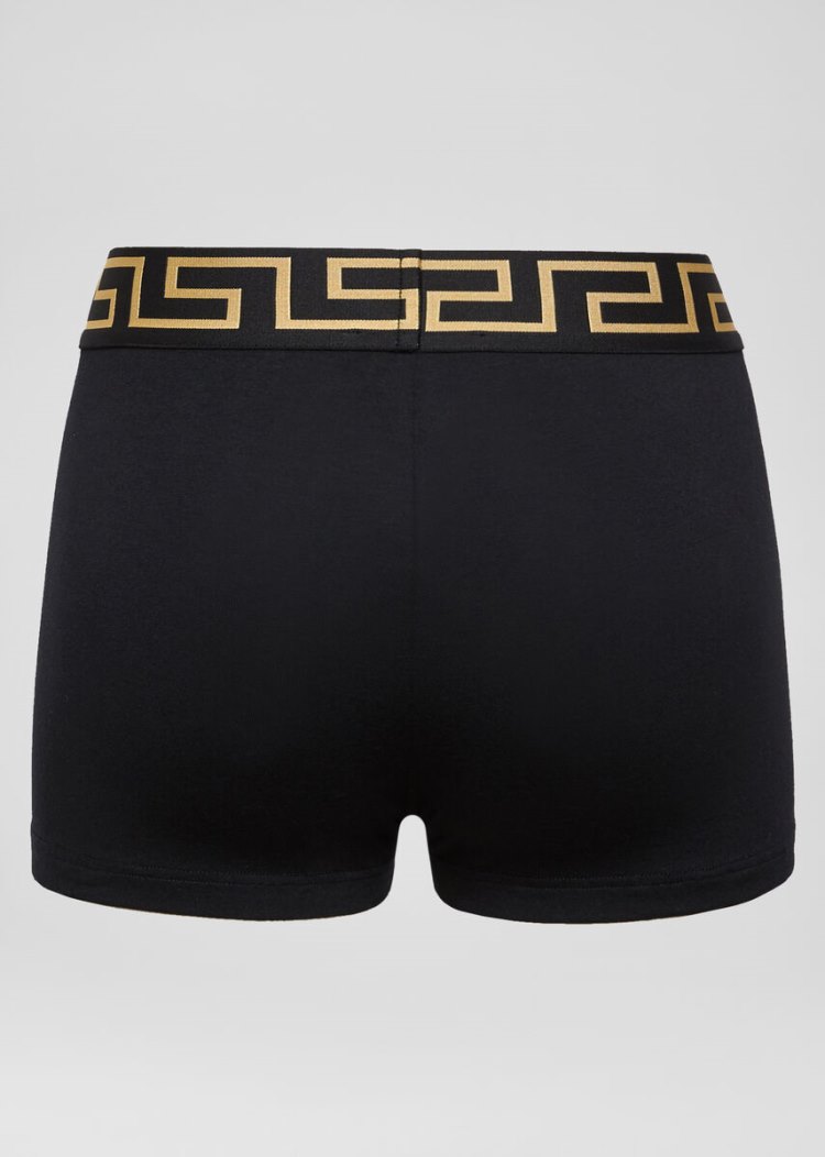 Bielizny Damskie Versace Greca Border Bokser Briefs Czarne | IE7ZTX66D
