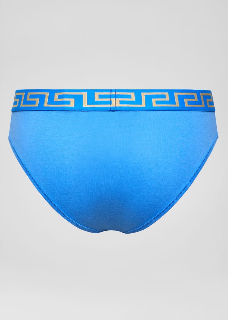 Bielizny Damskie Versace Greca Border Briefs Niebieskie | DCDPW9G5J