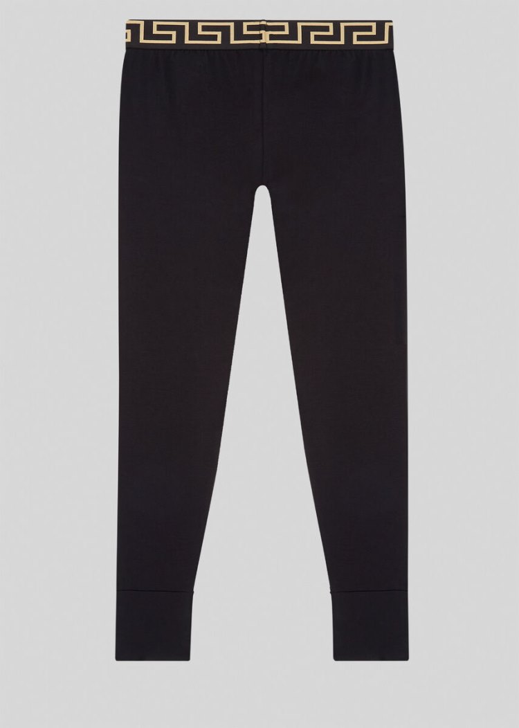 Bielizny Męskie Versace Greca Border Long Underwear Czarne | QN7VAKIMP