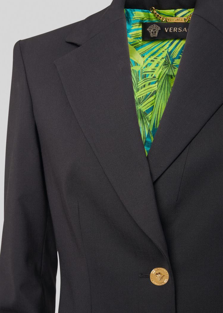 Blezery Damskie Versace Wool Blazer Czarne | 1U301N222