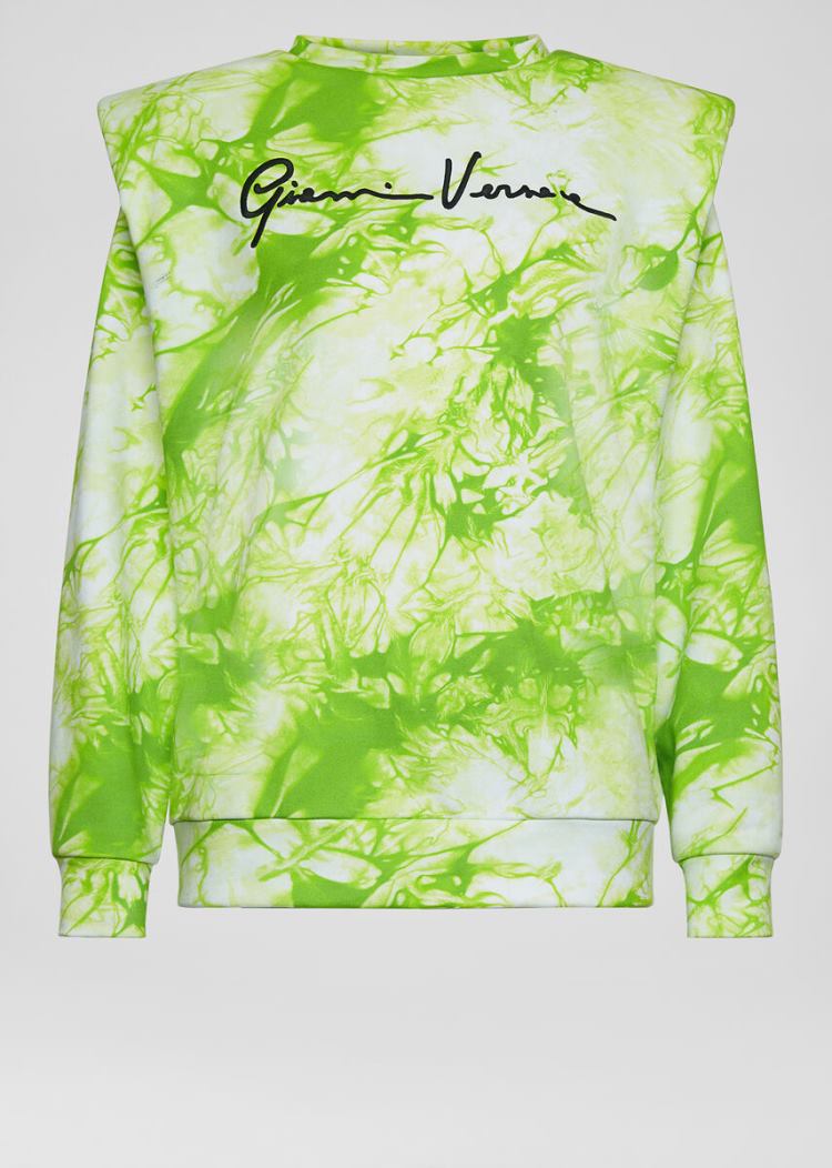 Bluzy Damskie Versace Tie-Dye Print Sweatshirt Zielone | K6CZXAW3V