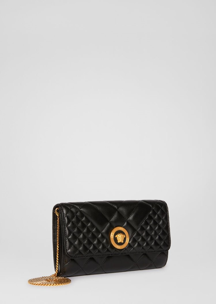 Evening Bags Damskie Versace Quilted Medusa Evening Bag Czarne | EKRZLDYYB