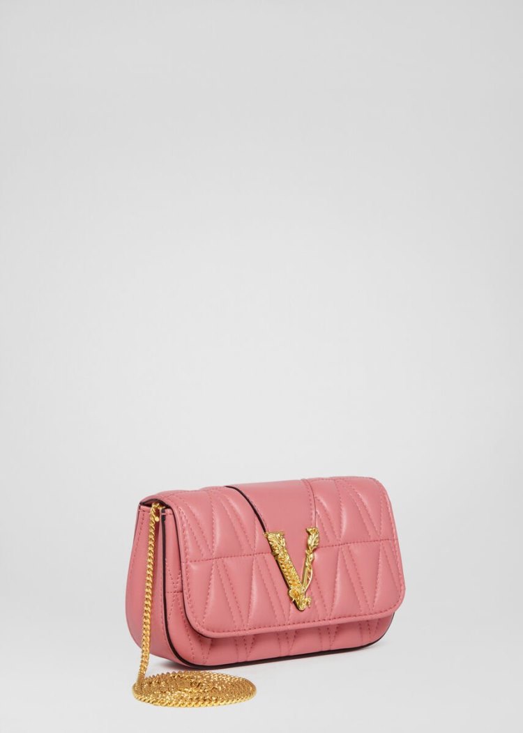 Evening Bags Damskie Versace Quilted Virtus Evening Bag Różowe | 6IA8N7PE2
