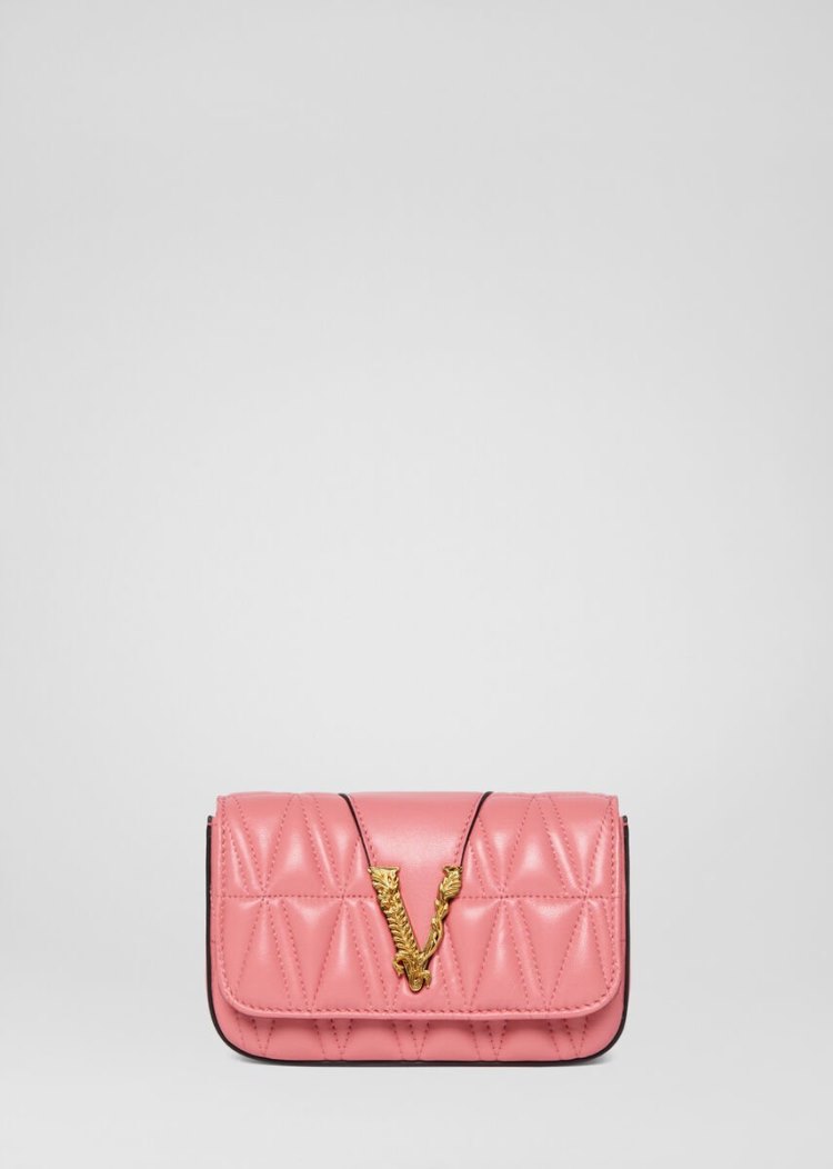 Evening Bags Damskie Versace Quilted Virtus Evening Bag Różowe | 6IA8N7PE2
