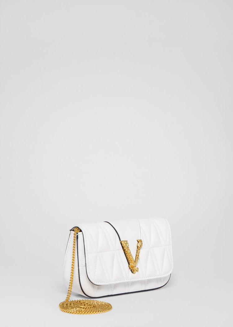 Evening Bags Damskie Versace Quilted Virtus Evening Bag Białe | WQB5JD2T3