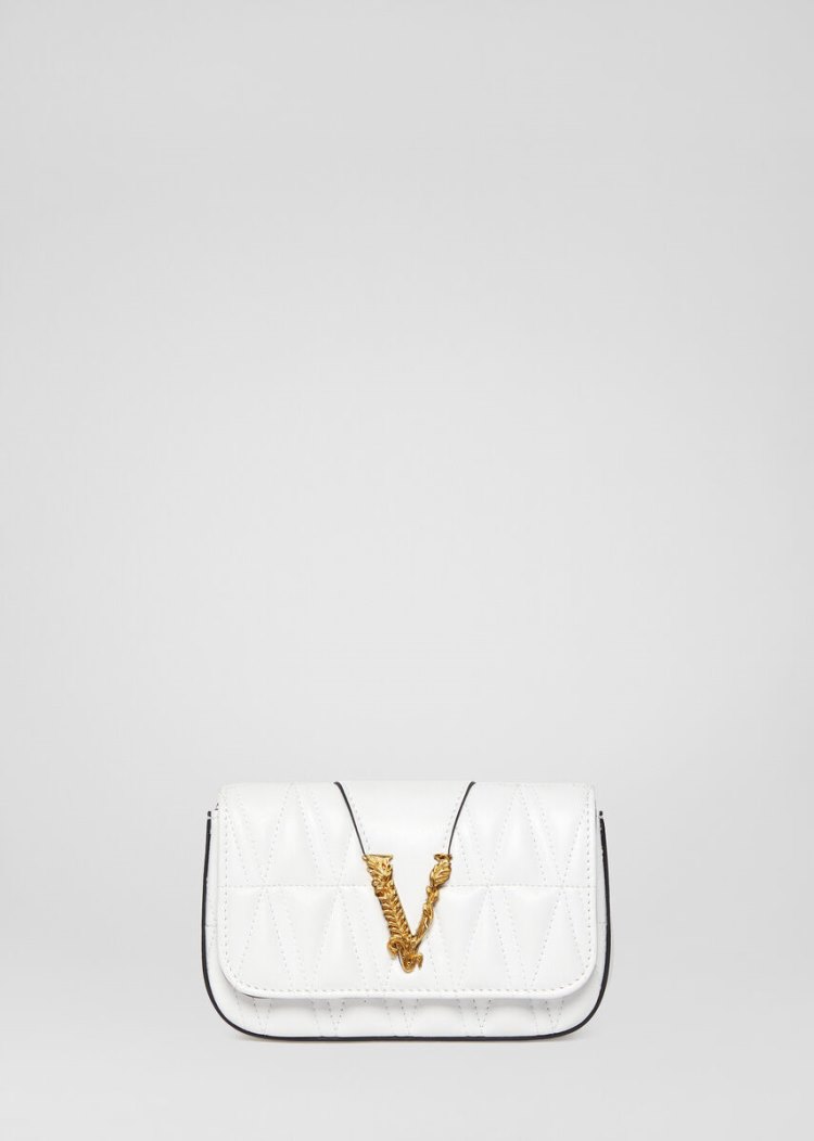 Evening Bags Damskie Versace Quilted Virtus Evening Bag Białe | WQB5JD2T3