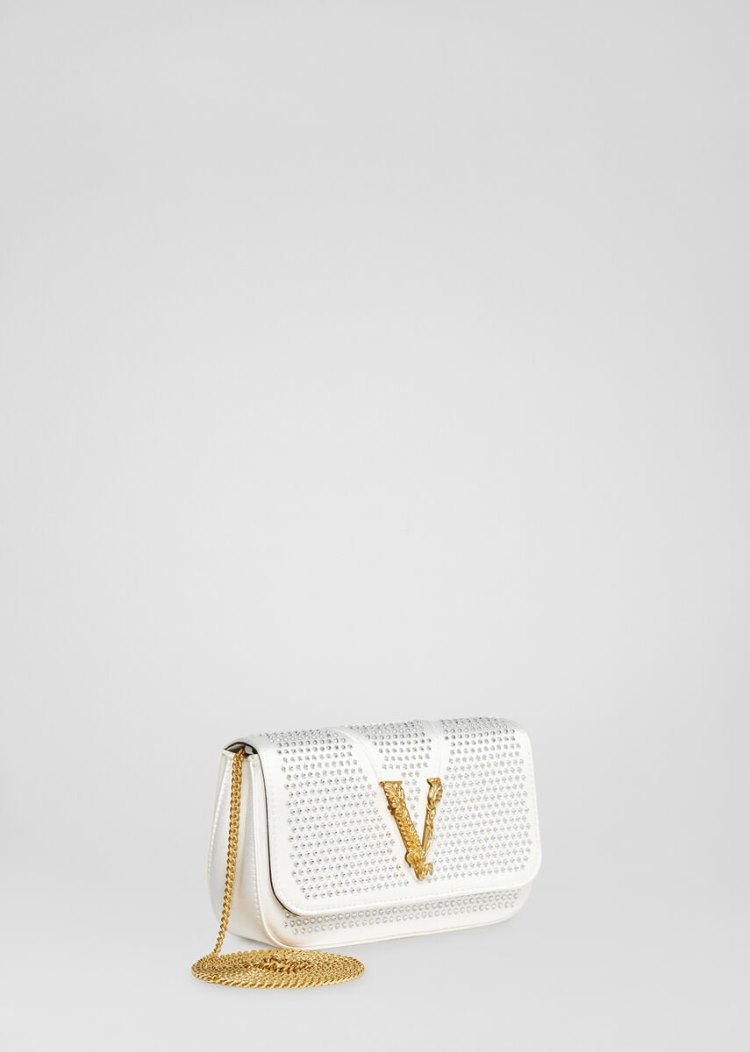 Evening Bags Damskie Versace Virtus Embellished Białe | PL3V6ES4T