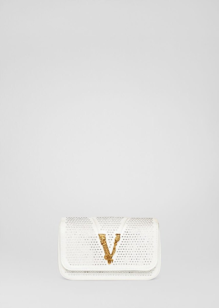 Evening Bags Damskie Versace Virtus Embellished Białe | PL3V6ES4T