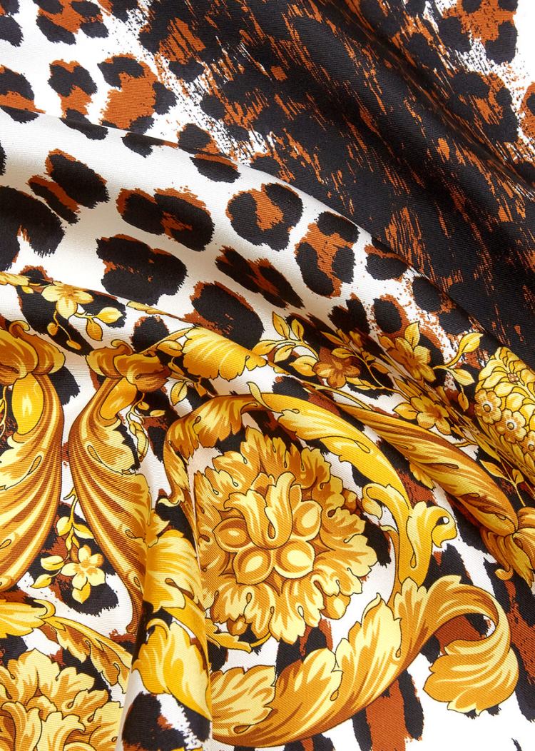 Foulard Damskie Versace Wild Barocco Print Silk Złote | OIMVKERLZ