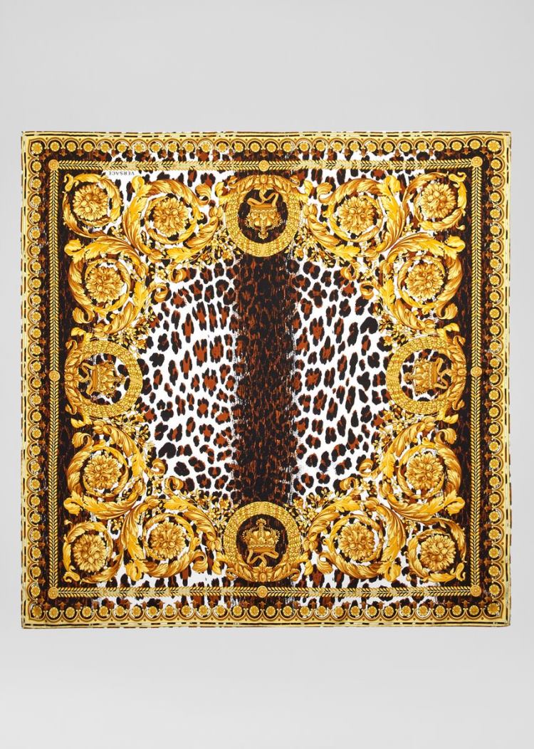 Foulard Damskie Versace Wild Barocco Print Silk Złote | OIMVKERLZ