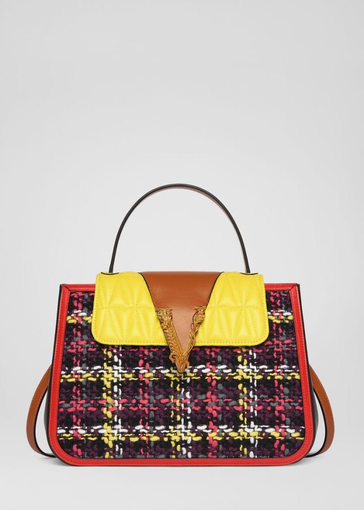 Handle Bag Damskie Versace Tweed Virtus Top Handle Bag Kolorowe | I1IGGZFC7
