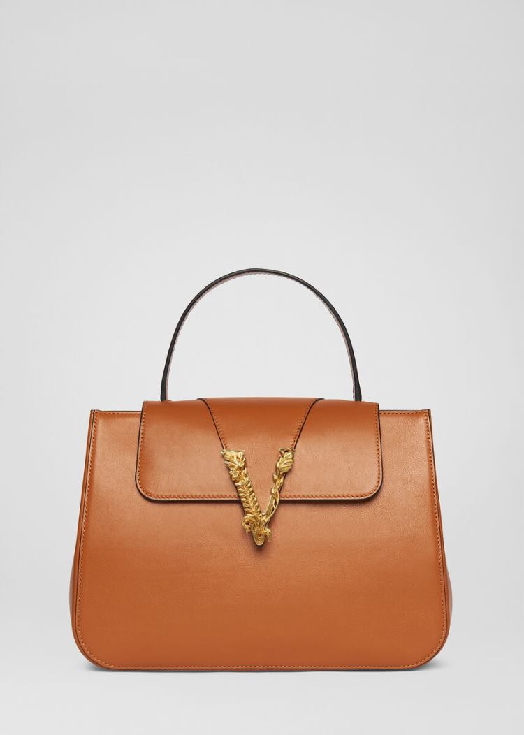 Handle Bag Damskie Versace Virtus Top Handle Bag Brązowe | G4V7RADC5