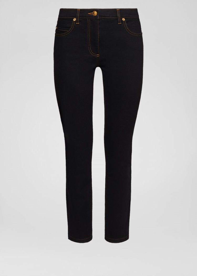 Jeansy Damskie Versace Denim Medusa Motif Straight Leg Jeans Czarne | L27CJIPDC