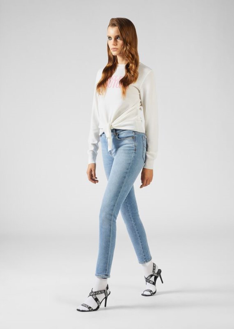 Jeansy Jeans Couture Versace Jeans Couture Logo Skinny Fit Jeans Niebieskie | A7116G6OS
