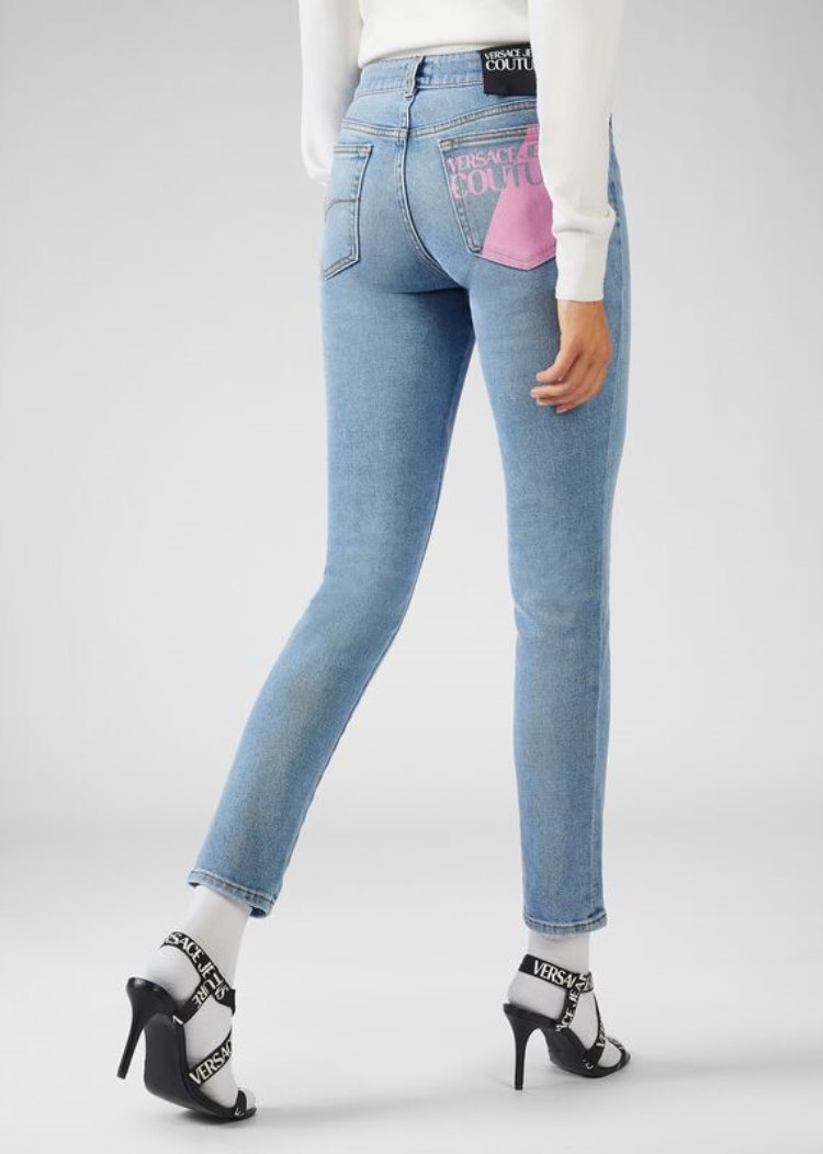 Jeansy Jeans Couture Versace Jeans Couture Logo Skinny Fit Jeans Niebieskie | A7116G6OS