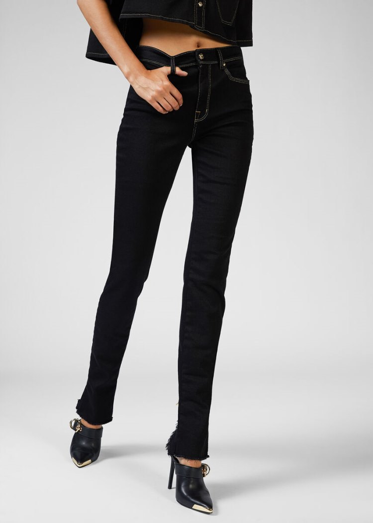 Jeansy Jeans Couture Versace Jeans Couture Heritage Gold Metal Hardware Jeans Czarne | B01T4VAPR