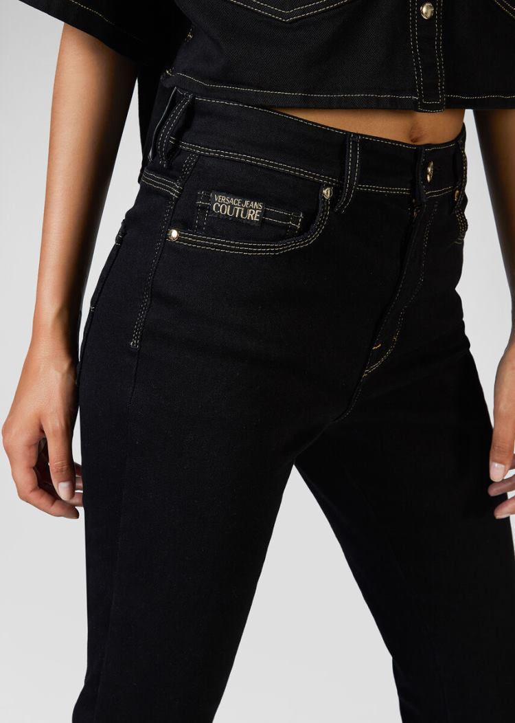 Jeansy Jeans Couture Versace Jeans Couture Heritage Gold Metal Hardware Jeans Czarne | B01T4VAPR