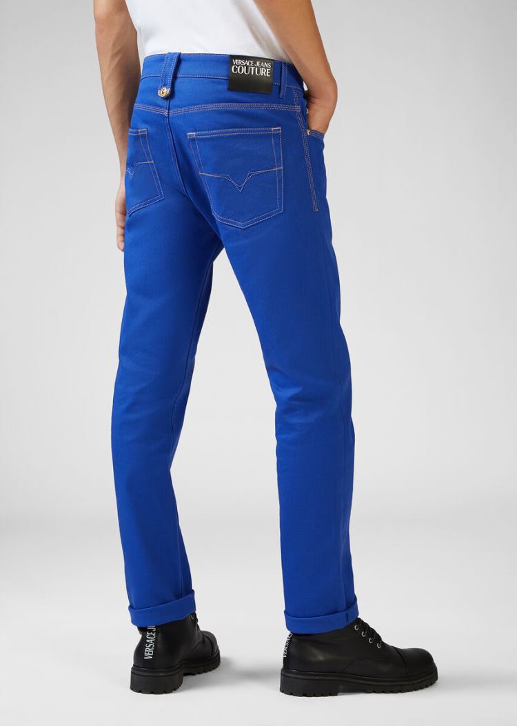 Jeansy Jeans Couture Versace Jeans Couture Heritage Gold Metal Hardware Jeans Niebieskie | HY6JNJIKQ