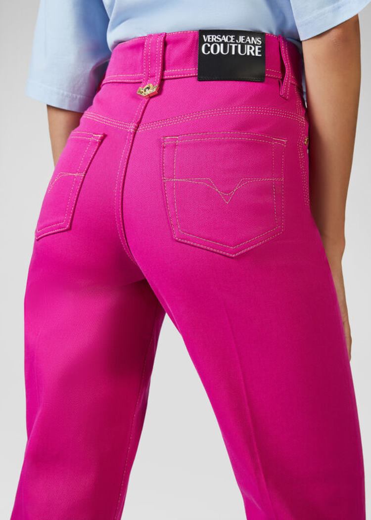 Jeansy Jeans Couture Versace Jeans Couture Heritage Gold Metal Hardware Jeans Różowe | RBFQLDM20