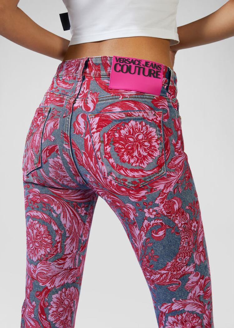 Jeansy Jeans Couture Versace Jeans Couture Baroque Print Jeans Niebieskie | ZKI880I1A