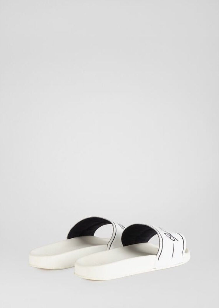 Klapki Damskie Versace GV Signature Slides Białe | 8JGKDYMWN