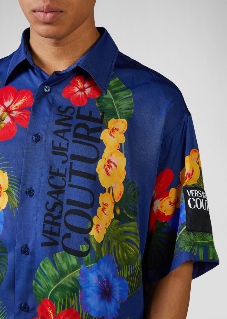 Koszule Jeans Couture Versace Jeans Couture Tropical Island Print Shirt Kolorowe | CG7YXHN9P