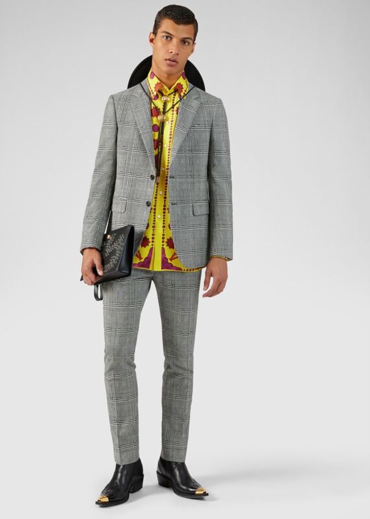 Koszule Męskie Versace Barocco Western Print Silk Twill Shirt Kolorowe | DS0N7V1CV