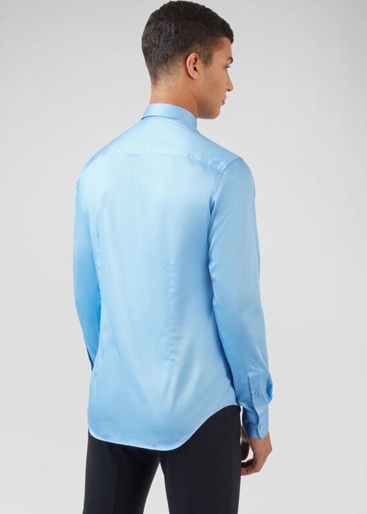Koszule Męskie Versace Embroidered Bawełniane Poplin Shirt Niebieskie | 04L9QR59C