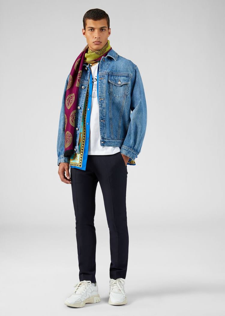 Koszule Męskie Versace Le Pop Classique Print Silk Twill Shirt Kolorowe | ARZAJKNXC