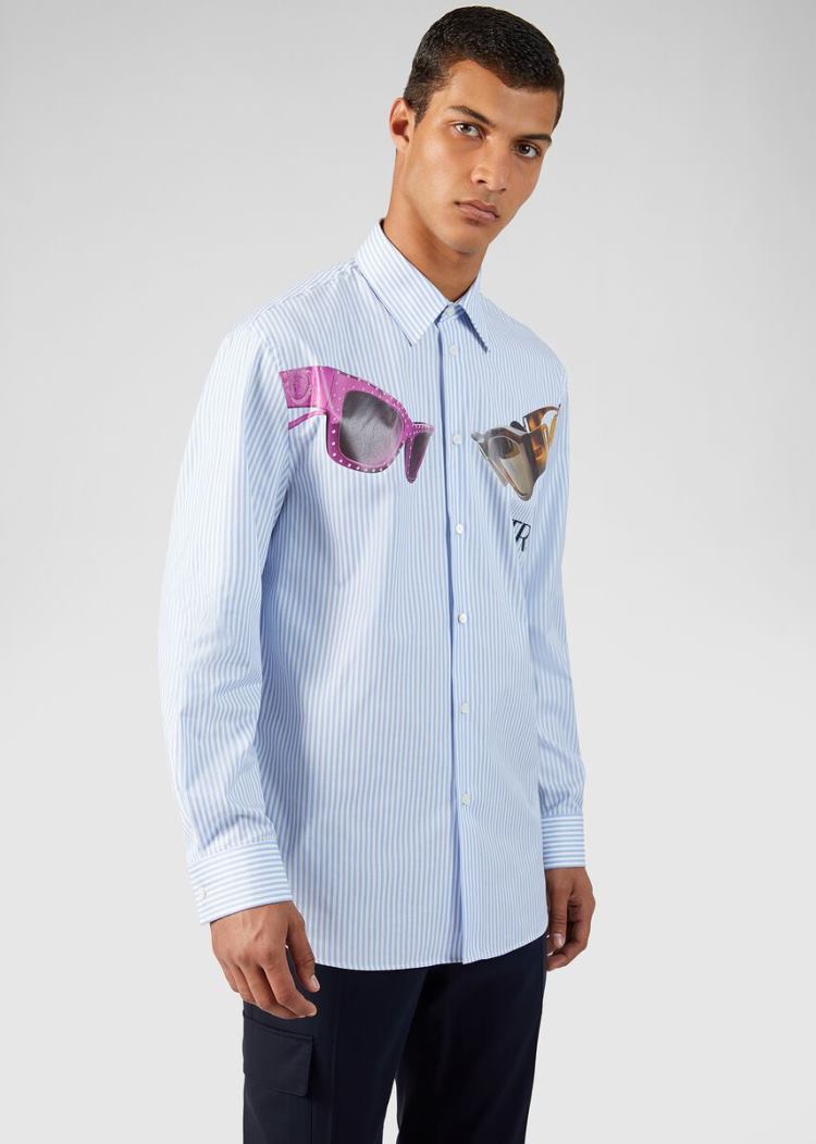 Koszule Męskie Versace Medusa Biggie Print Shirt Kolorowe | 7RX02K710