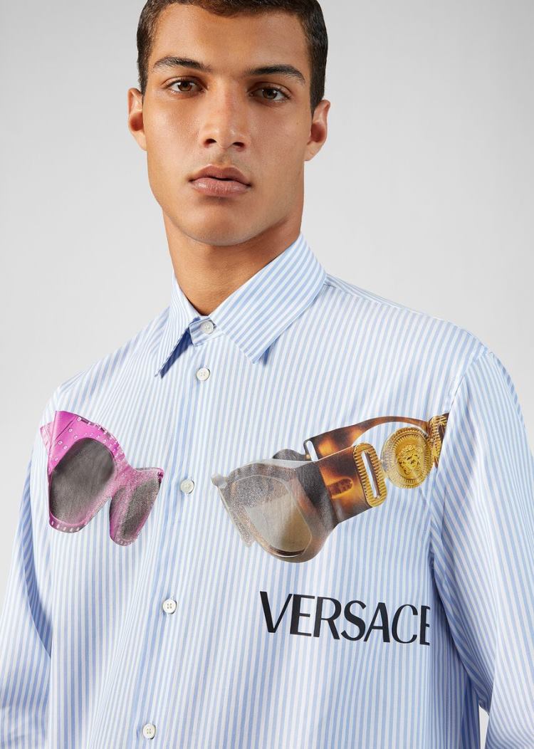 Koszule Męskie Versace Medusa Biggie Print Shirt Kolorowe | 7RX02K710