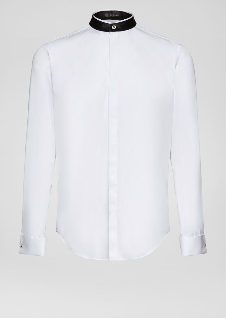 Koszule Męskie Versace Medusa Button Shirt Białe | 810DTJ0PK