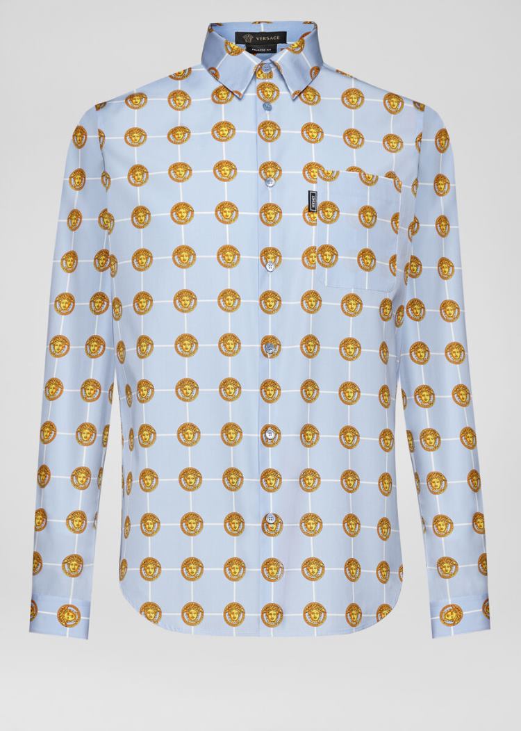 Koszule Męskie Versace Medusa Medallion Print Shirt Kolorowe | 7K5DOCN2L