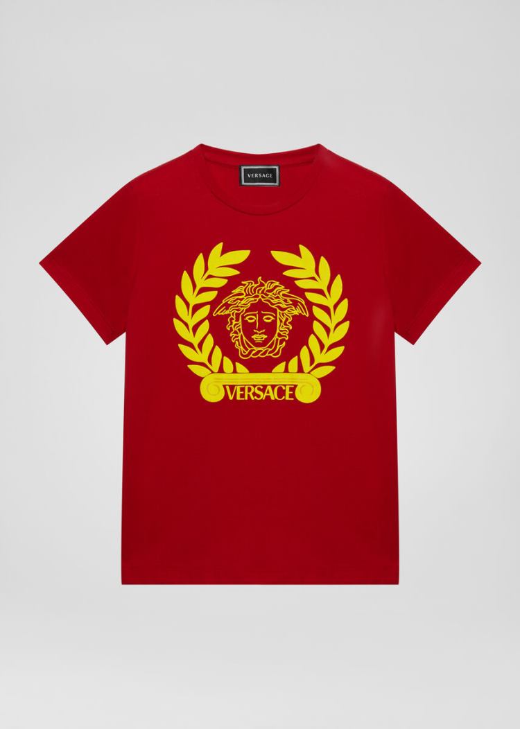 Koszulki Dziecięce Versace Young Medusa Logo T Shirt Czerwone | 3ZFVOEPU8