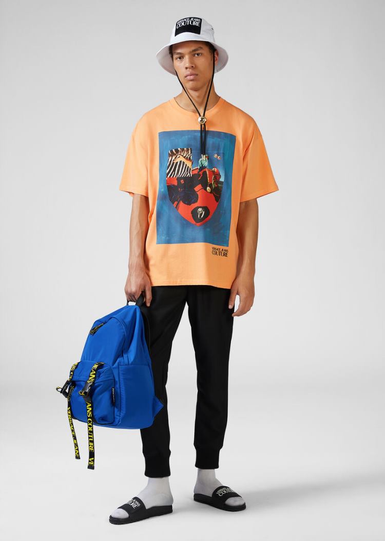 Koszulki Jeans Couture Versace Jeans Couture Collage Capsule CollectionT Shirt Kolorowe | 58QBT06F2