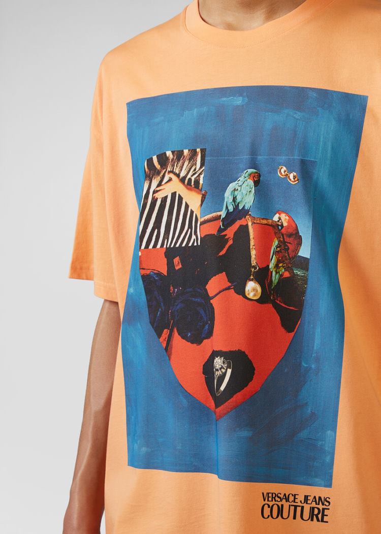 Koszulki Jeans Couture Versace Jeans Couture Collage Capsule CollectionT Shirt Kolorowe | 58QBT06F2