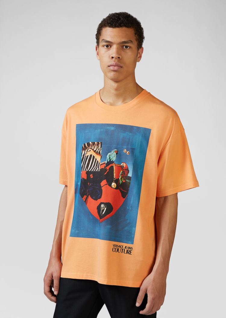 Koszulki Jeans Couture Versace Jeans Couture Collage Capsule CollectionT Shirt Kolorowe | 58QBT06F2
