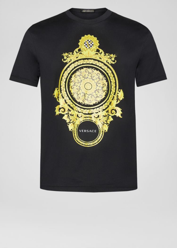 Koszulki Męskie Versace Le Pop Classique Motif T Shirt Czarne | BEC1YLOD2