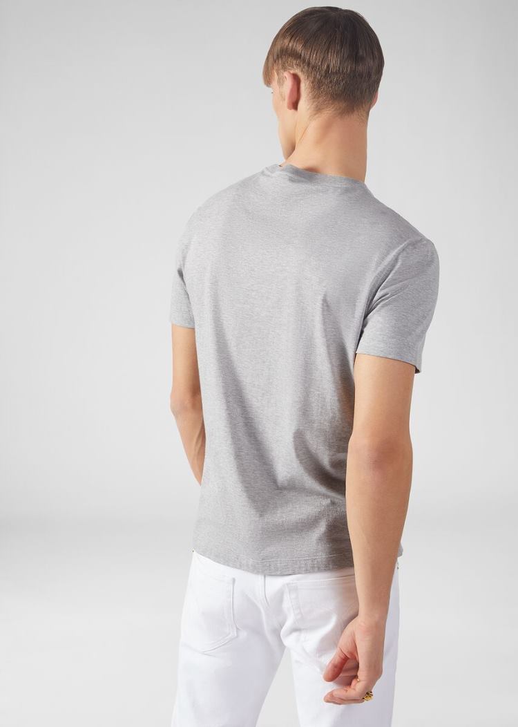 Koszulki Męskie Versace Sustainable Logo Slim Fit T Shirt Szare | LAV9I2YHA