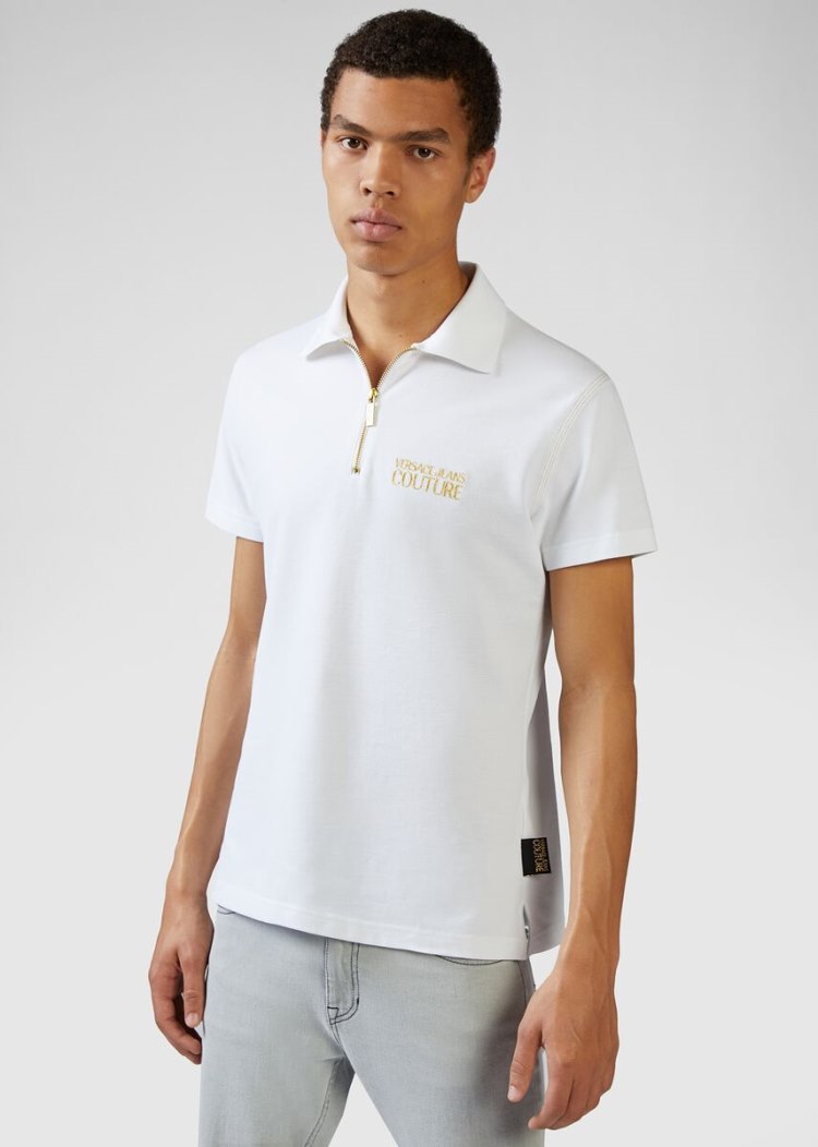 Koszulki Polo Jeans Couture Versace Jeans Couture Logo Polo Shirt Białe | 4Y2LY5IF9