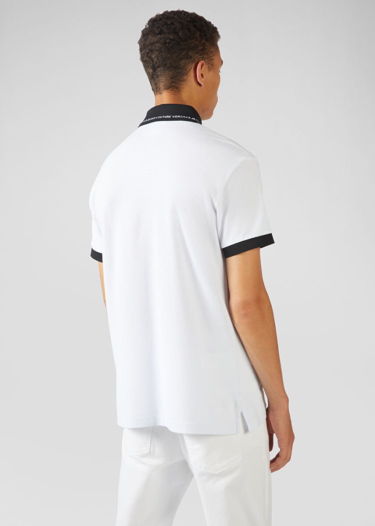 Koszulki Polo Jeans Couture Versace Jeans Couture Logo Polo Shirt Białe | ODPS9S2FI