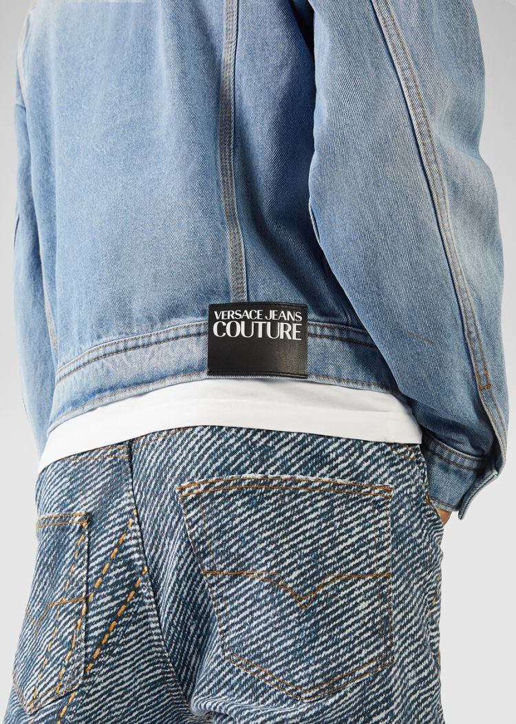 Kurtki Jeans Couture Versace Jeans Couture Heritage Gold Metal Tips Denim Jacket Niebieskie | N7SF743L5