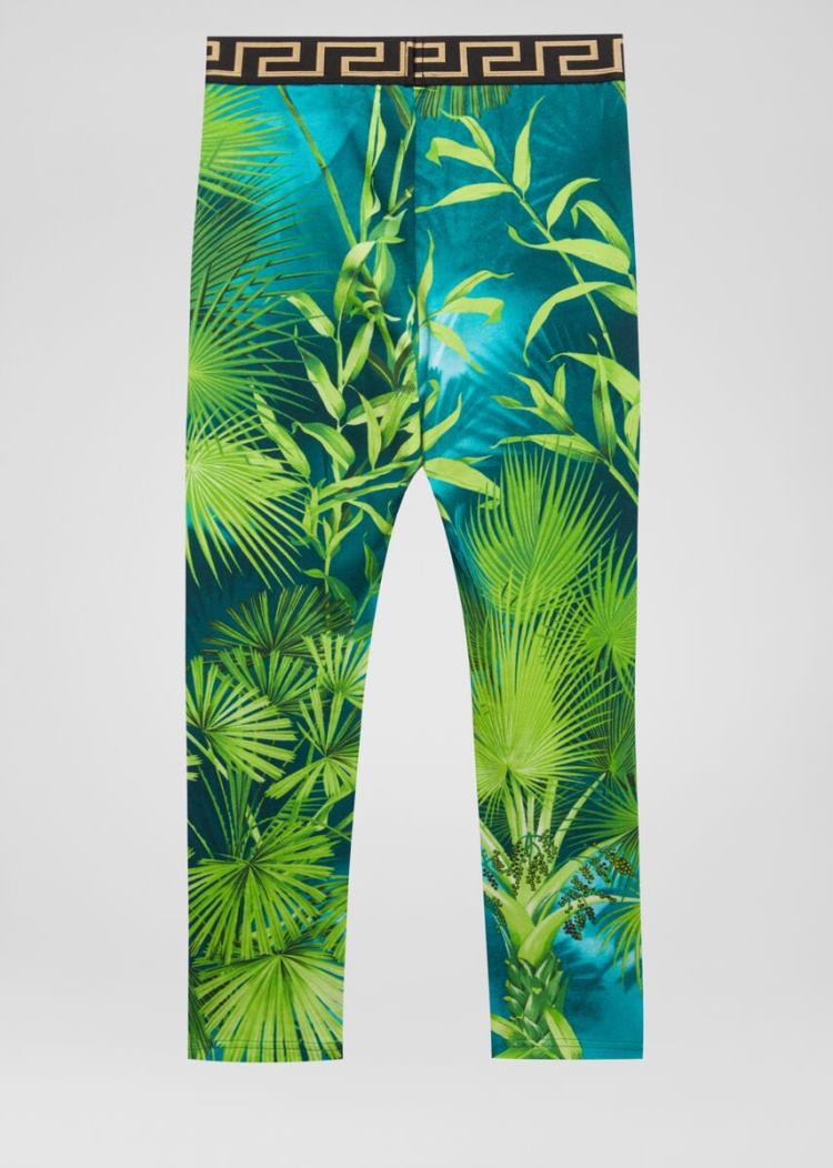 Legginsy Dziecięce Versace Young Jungle Print Leggings Kolorowe | U1U6PMR1O