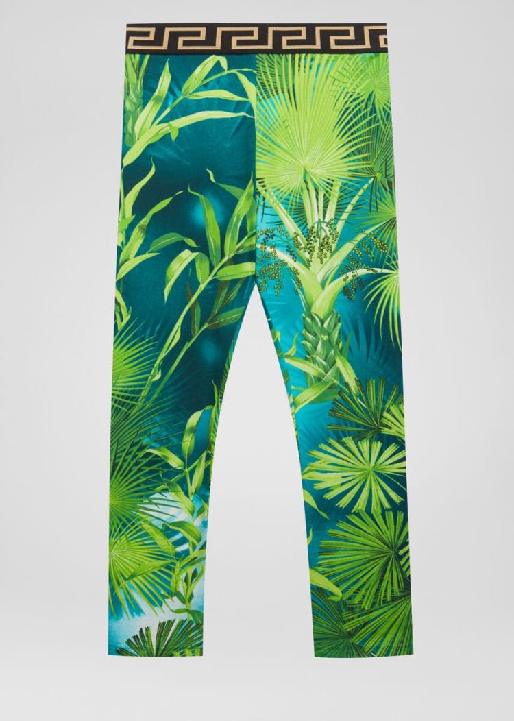 Legginsy Dziecięce Versace Young Jungle Print Leggings Kolorowe | U1U6PMR1O