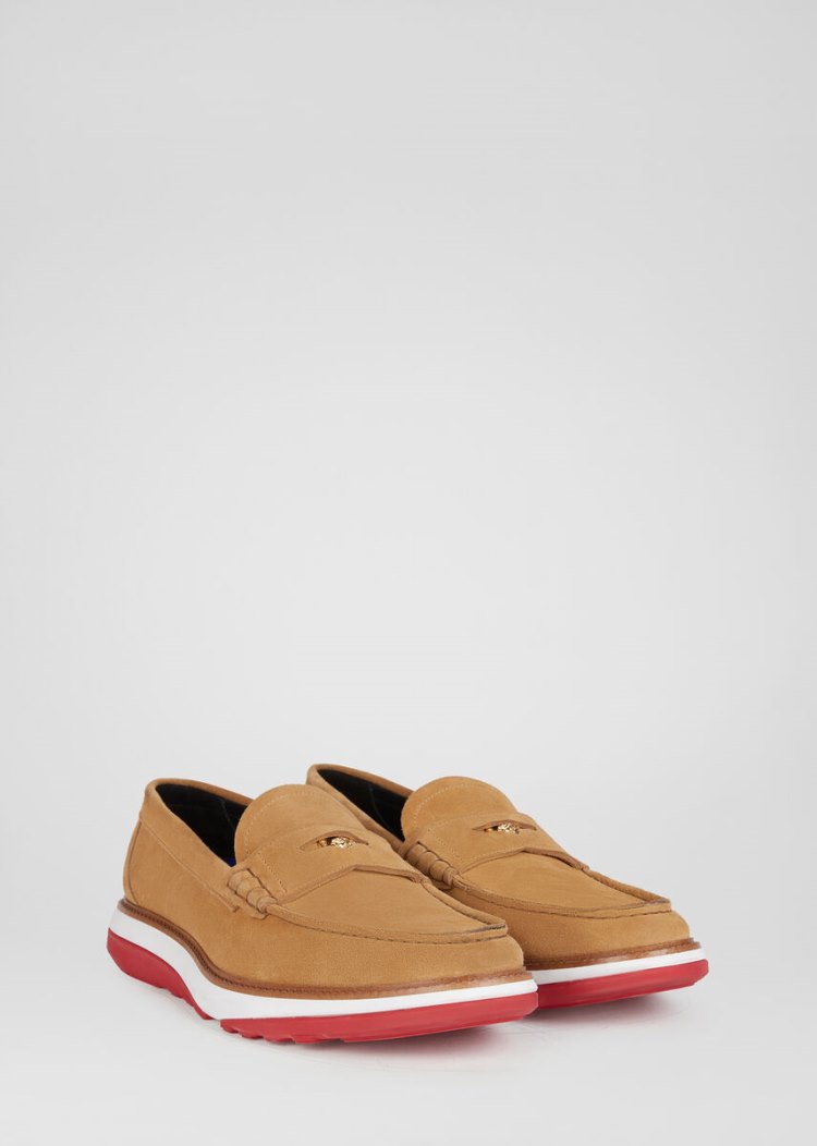 Loafersy Męskie Versace Medusa Hybryd Loafers Khaki | S1VWKKYT8