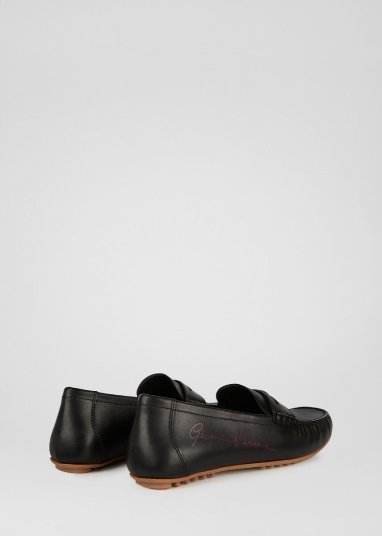 Loafersy Męskie Versace Medusa Skórzane Loafers Czarne | NODKYMVCZ