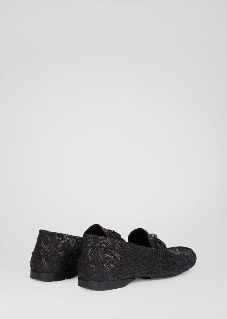 Loafersy Męskie Versace Mock Python Medusa Loafers Czarne | 0UJ5VEKW4