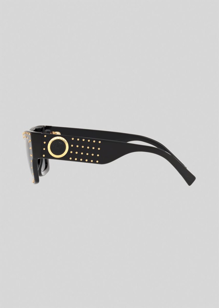 Okulary Słoneczne Damskie Versace Black Medusa Ares Stud Czarne | 6CJDF0M3F