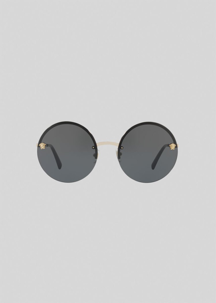 Okulary Słoneczne Damskie Versace Black Mirror Medusa Czarne | GA4VF53PW