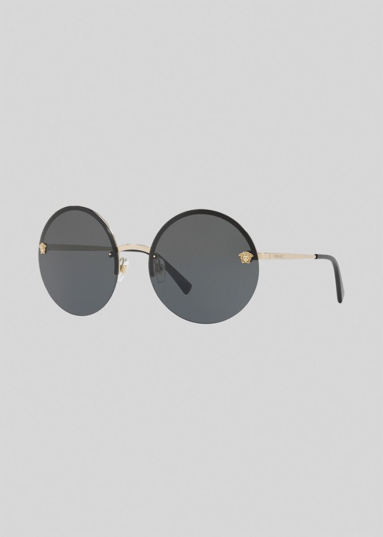 Okulary Słoneczne Damskie Versace Black Mirror Medusa Czarne | GA4VF53PW